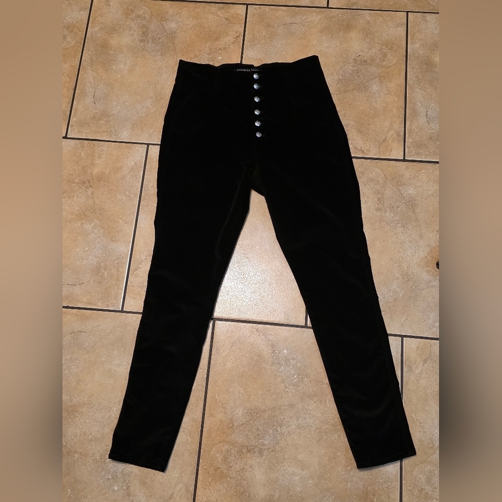 Veronica Beard Jean Black Velvet Debbie High Rise Skinny Size 31